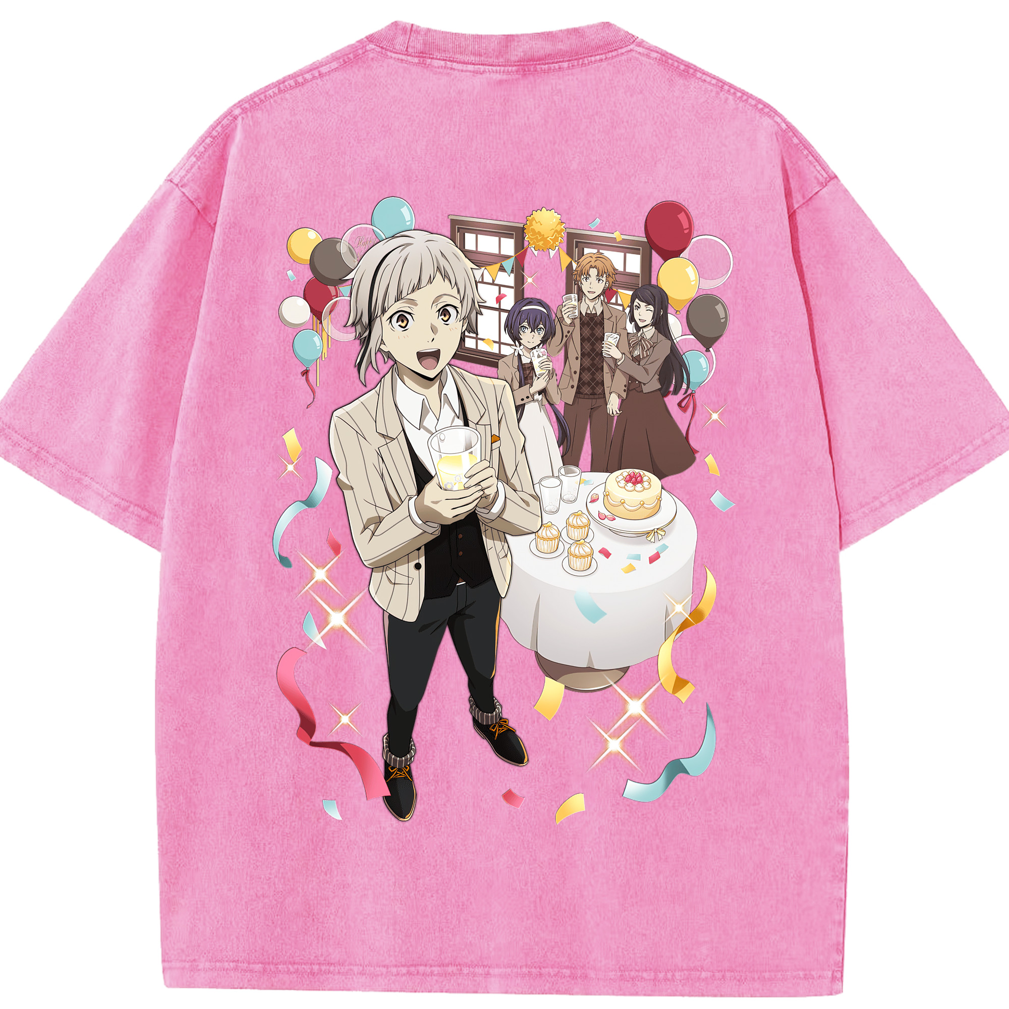 （画像用） 文豪ストレイドッグス Bungo Stray Dogs 綿100% ヴィンテージ風 半袖Tシャツ（背面プリント）